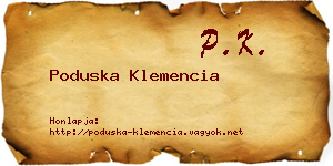 Poduska Klemencia névjegykártya